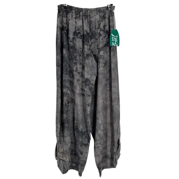 Oh My Gauze Tie Dyed Twist Hem Pull-On Pants Gray Size 1 S/M NWT
